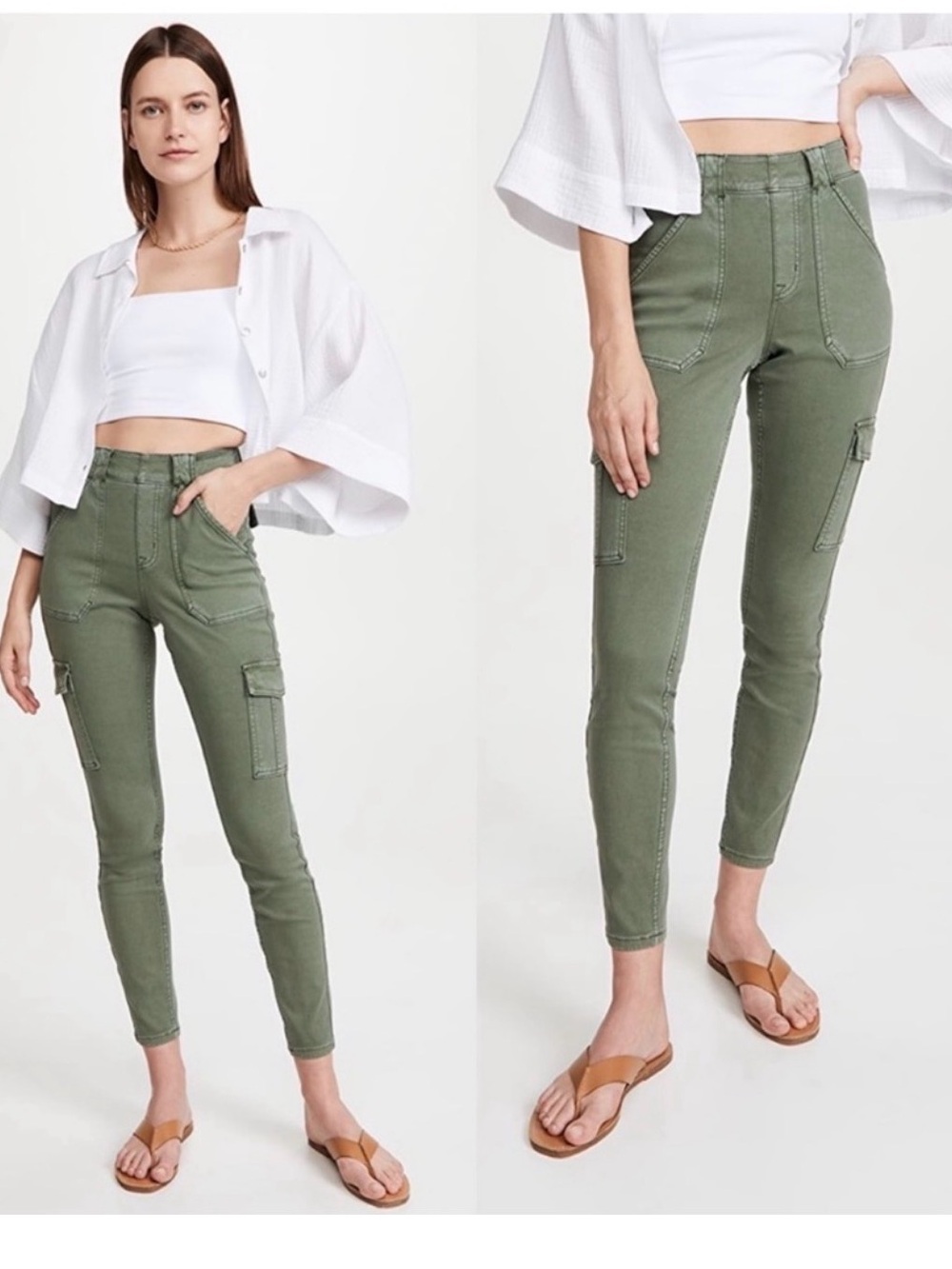 Spanx womens stretch twill ankle cargo pants
